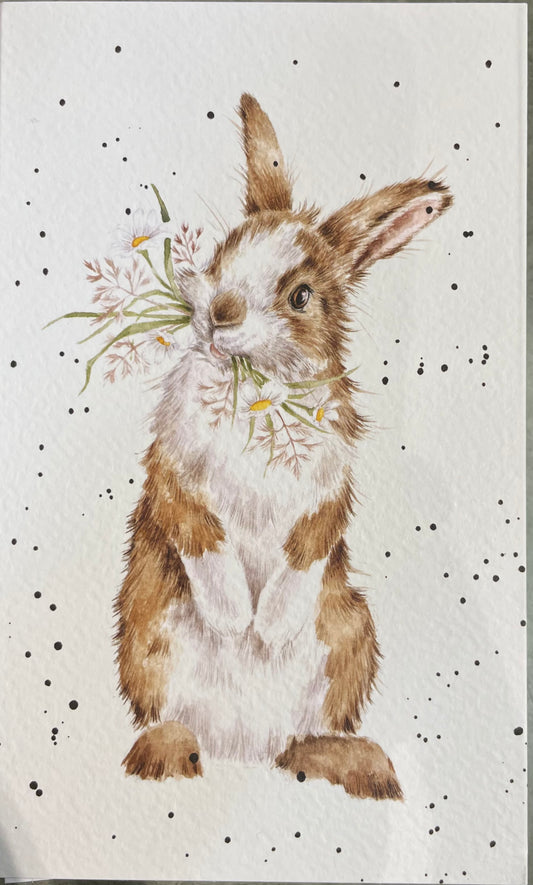 Wrendale Designs - Notepad with Cover - Hare with Daisys