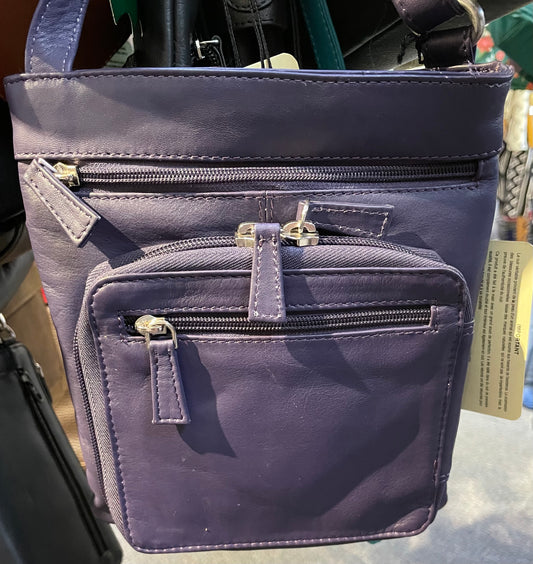 Leather Bag - Canadian Traveler - Purple