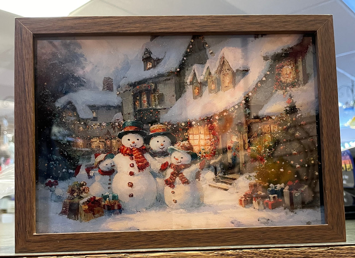 Christmas - LED Snowman Framed Picture