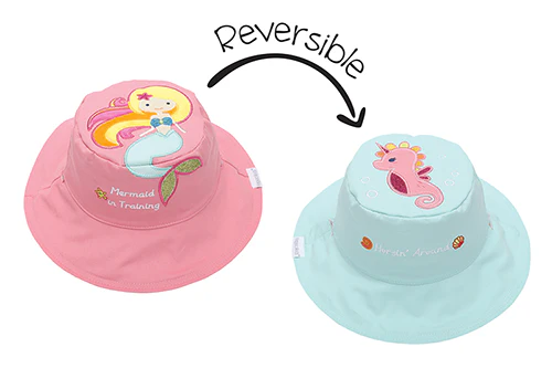 Baby - Flap Jack Kids - Reversible Hat - Mermaid/Seahorse