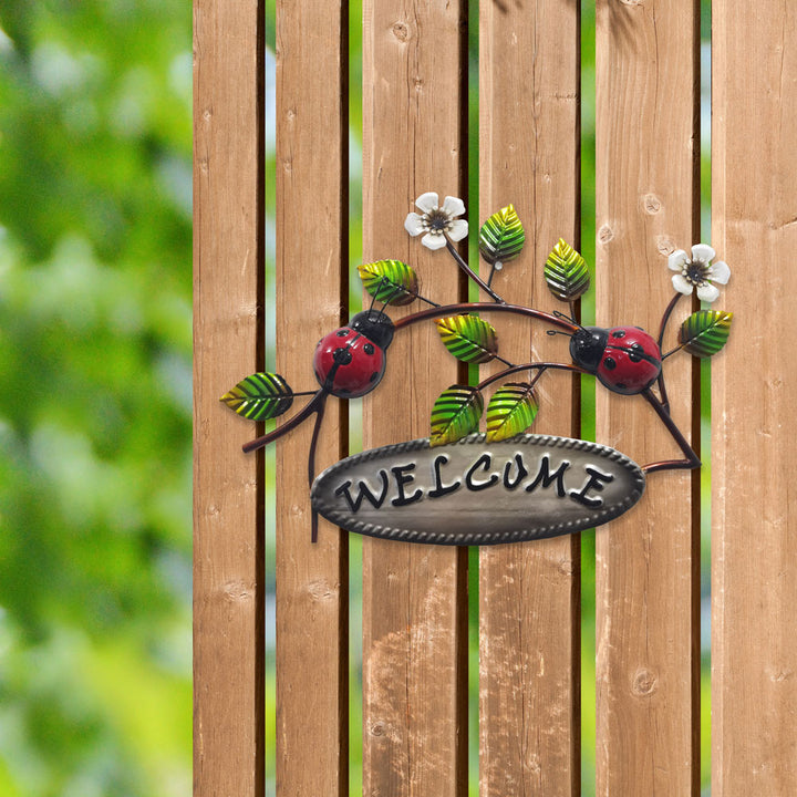 Garden - Metal Lady Bug Welcome Sign