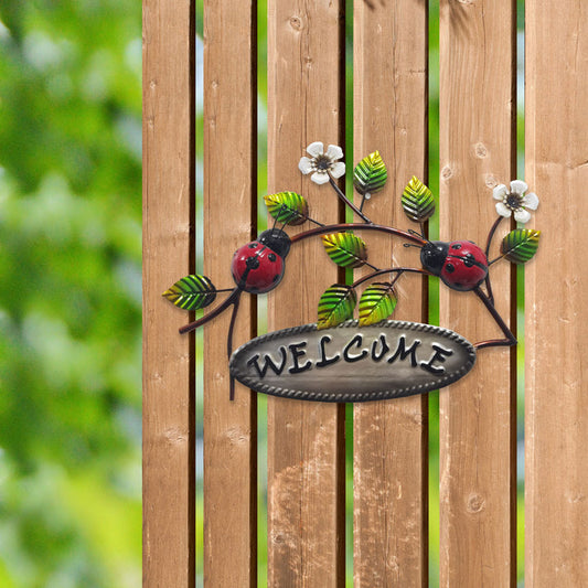 Garden - Metal Lady Bug Welcome Sign