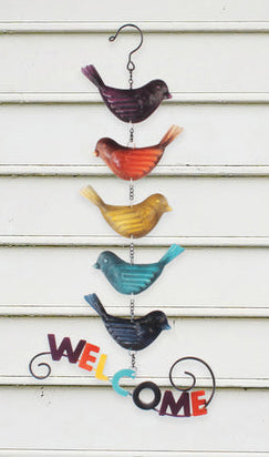 Garden - Metal Wall Art - Birds Welcome Sign