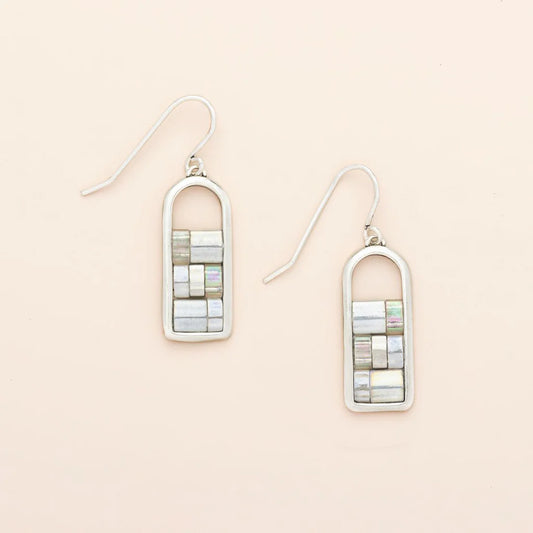 Scout Curated Wears - Good Karma Miyuki Frame Earring - Frost/Silver
