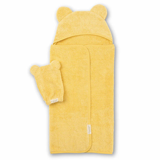 Bella Tunno - Hooded Towel and Wash Mitt Set - Sunshine