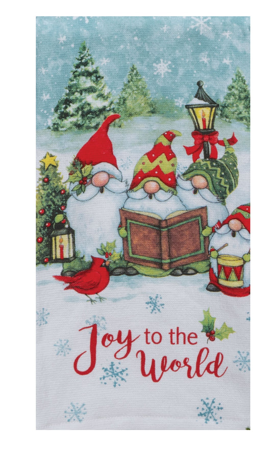 Christmas - Gnomes Joy to the World Dual Purpose Terry Towel