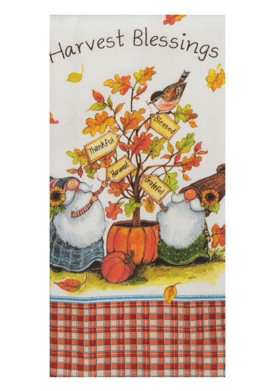 Harvest Gnome Blessings Dual Purpose Terry Towel