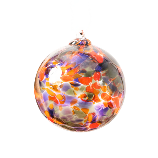 Kitras Art Glass - 3" Holiday Calico Ball - Halloween