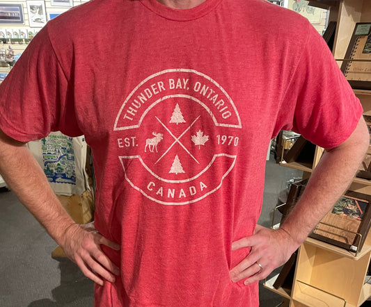 Souvenir Clothing - T-Shirt - Thunder Bay - "Est. 1970". - Red