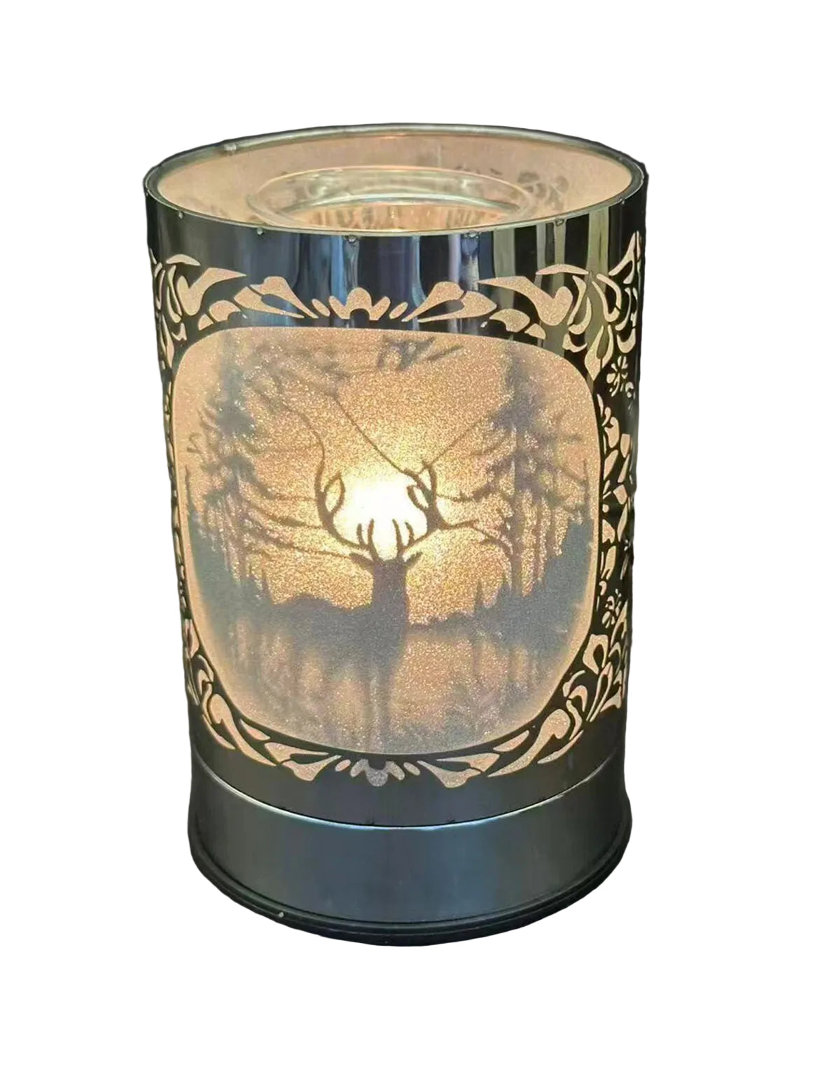 Touch Lamp - Silver Shadow Deer in Woods