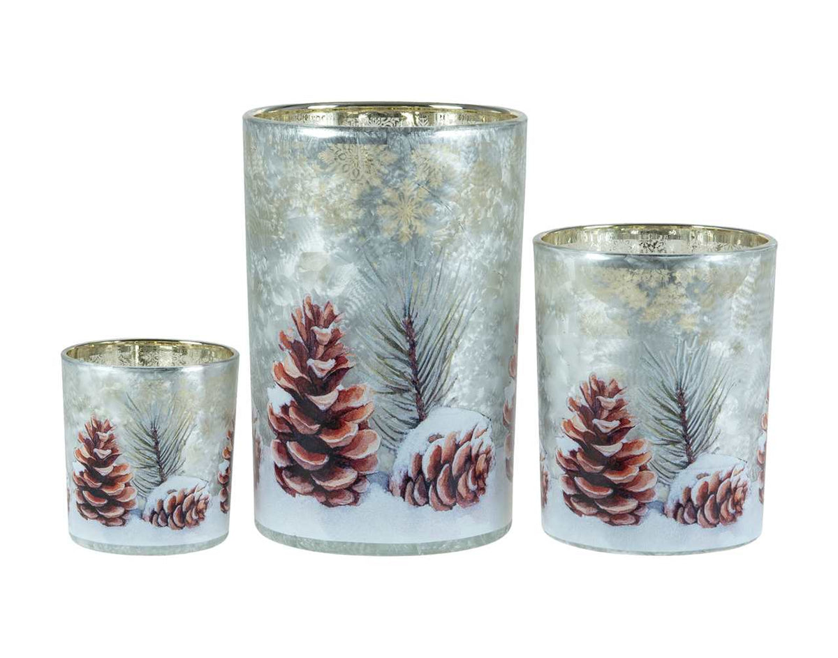Christmas - Glass Cylinders with Cones