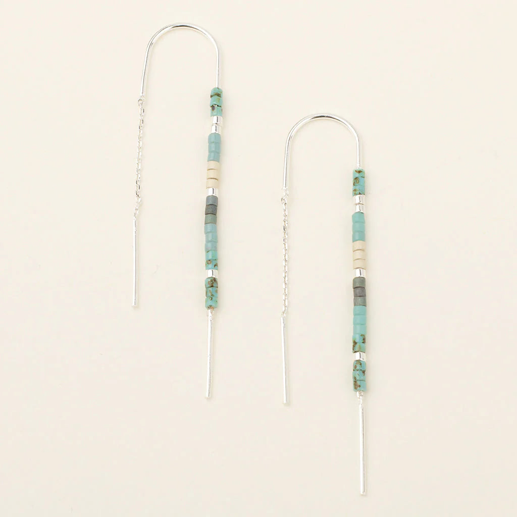 Scout Curated Wears - Chromacolor Miyuki Thread Earring - Turquoise Multi/Silver