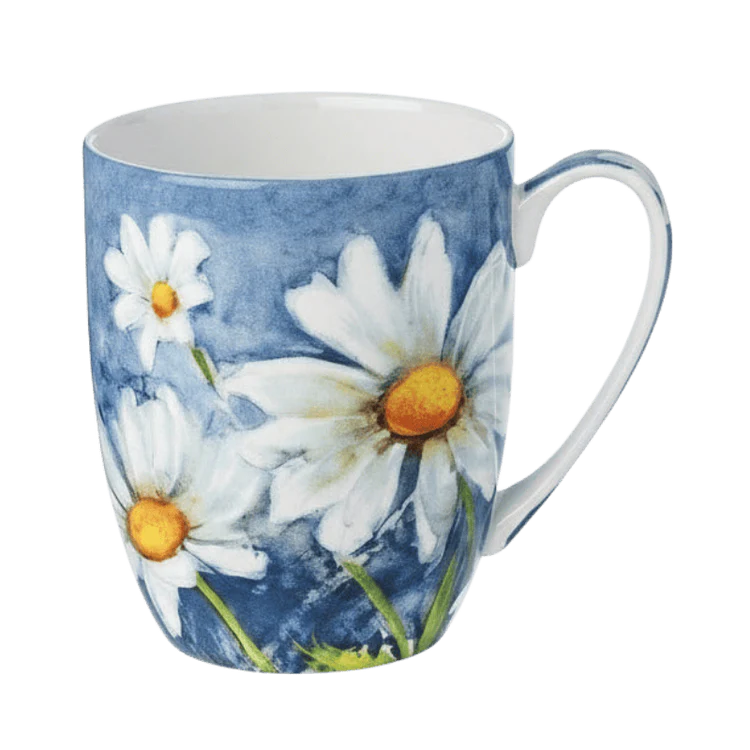McIntosh China - Morning Flowers Daisy on Blue Latte Mug