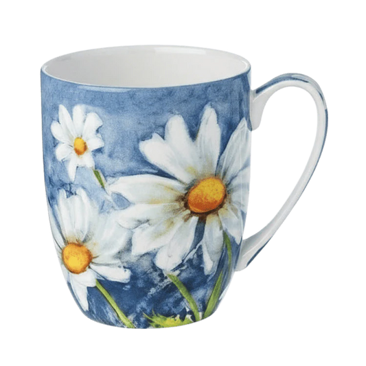 McIntosh China - Morning Flowers Daisy on Blue Latte Mug