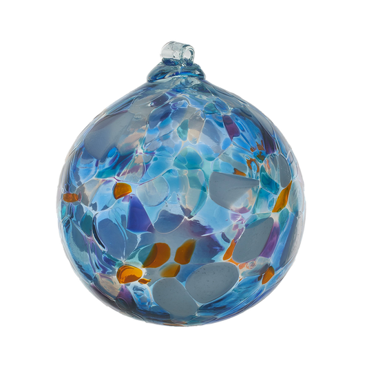 Kitras Art Glass - 3" Calico Ball - Stormy Sea