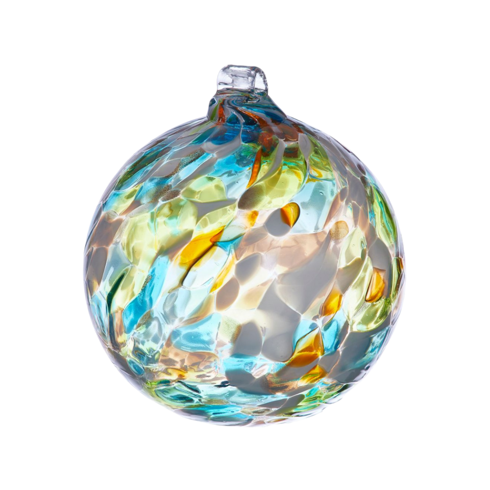 Kitras Art Glass - 3" Calico Ball - Holiday