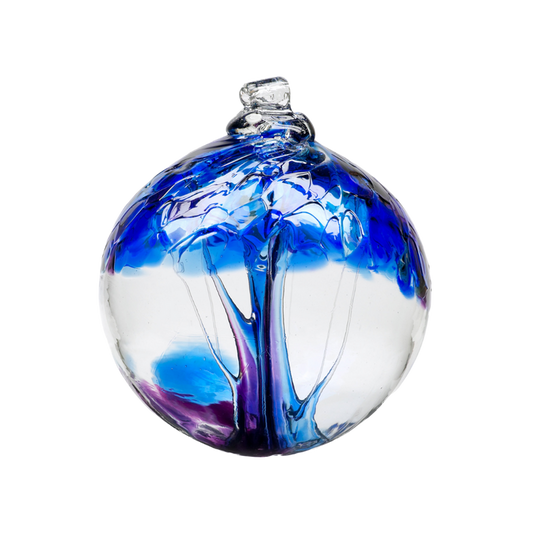 Kirtas Art Glass - 6" Ball - Tree of Winter