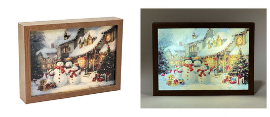 Christmas - LED Snowman Framed Picture