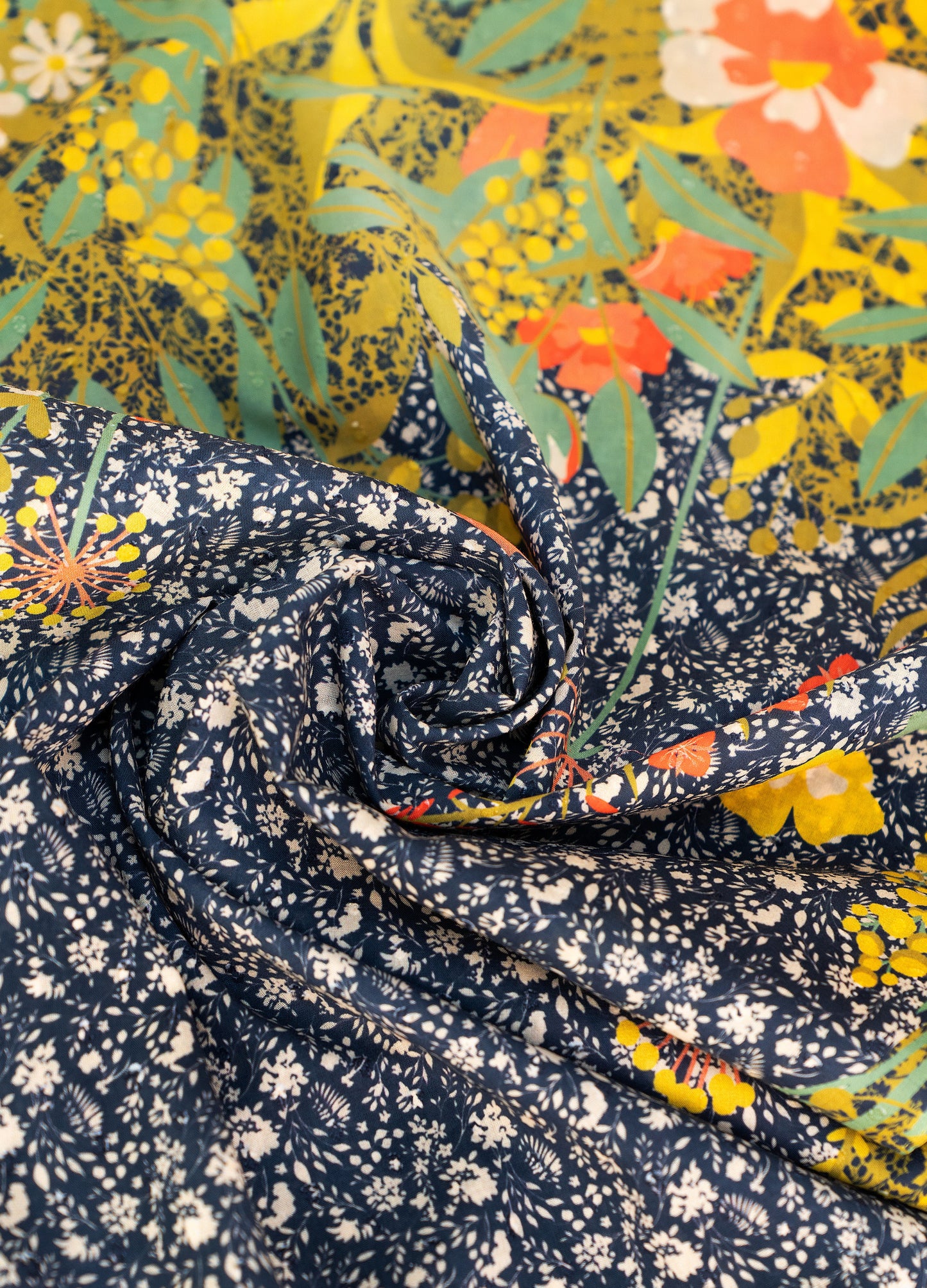 Powder Collection - Scarf - Floral Hedgerow - Navy