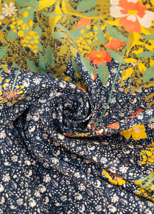 Powder Collection - Scarf - Floral Hedgerow - Navy