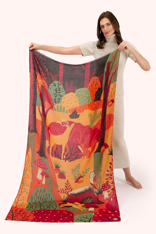 Powder Collection - Scarf - Autumn Forest Friends