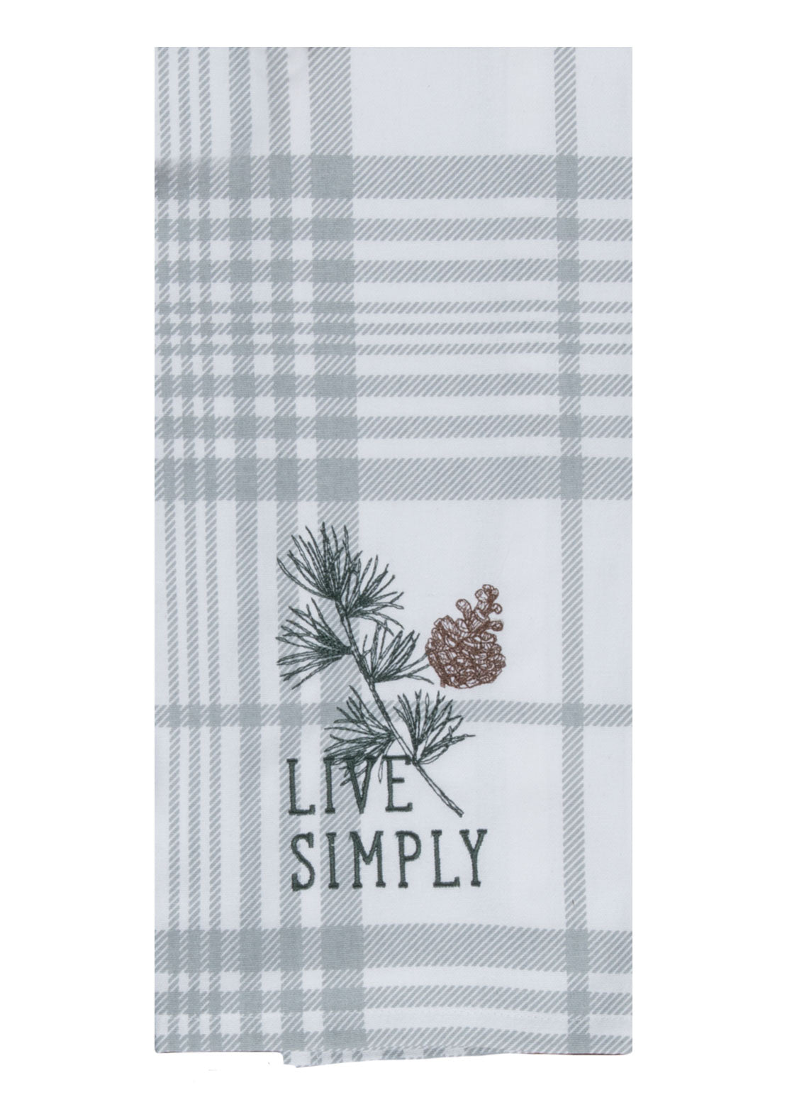 Tea Towel - Live Simply Pinecone