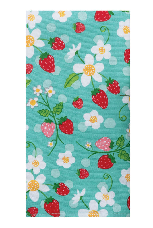 Dual Purpose Terry Towel - Strawberry Toss