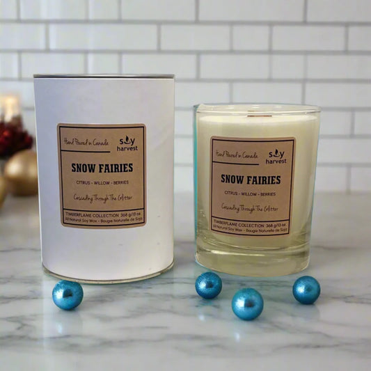 Soy Harvest Candles - Timber Flame - Snow Fairies