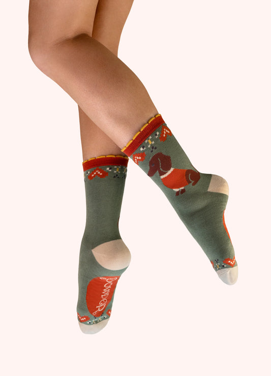 Powder Collection - Ankle Socks - Snuggle Sausage Dog