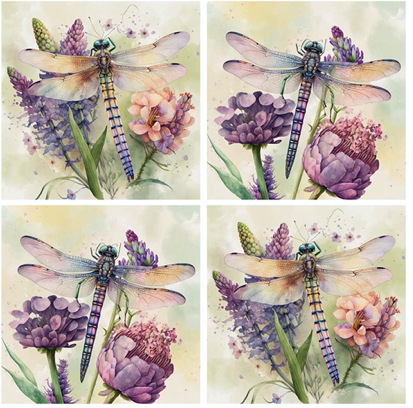 Coasters - Watercolour Dragonfly Set