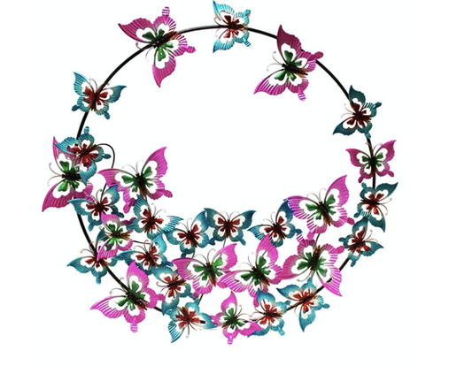 Sign - Metal Butterfly Wreath