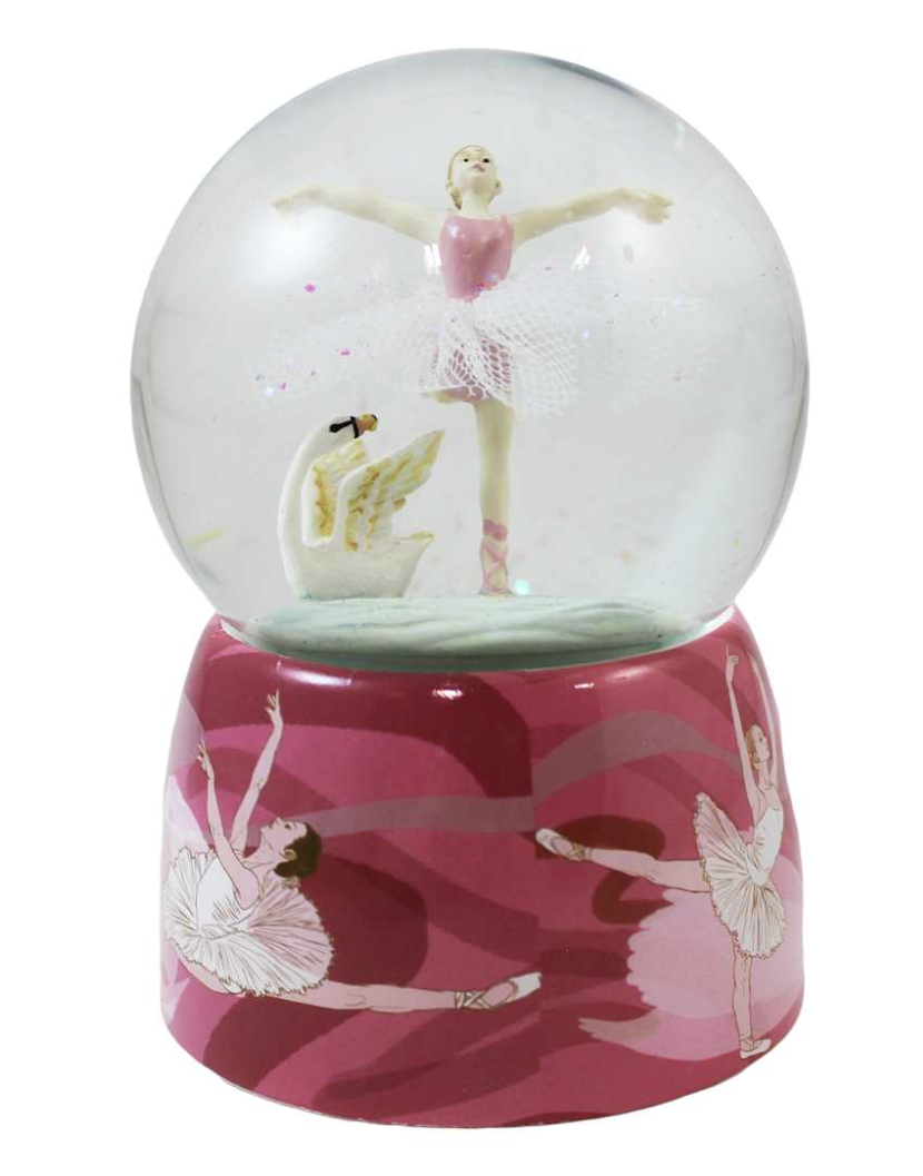 Ballerina With Swan - Musical Snow Globe