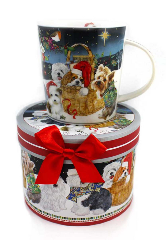 Christmas - Porcelain Mug with Gift Box - Puppies