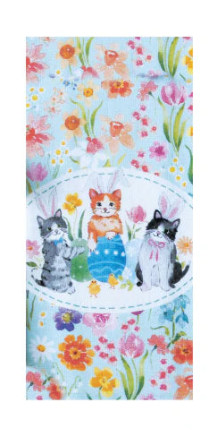 Towel - Dual Purpose - Floral Kitties
