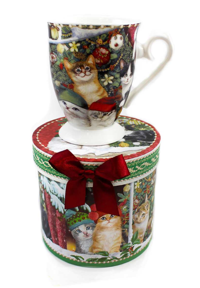 Christmas - Mug with Gift Box - Cat in Hats