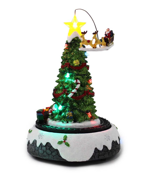 Christmas - Musical LED Tree with Flying Sleigh