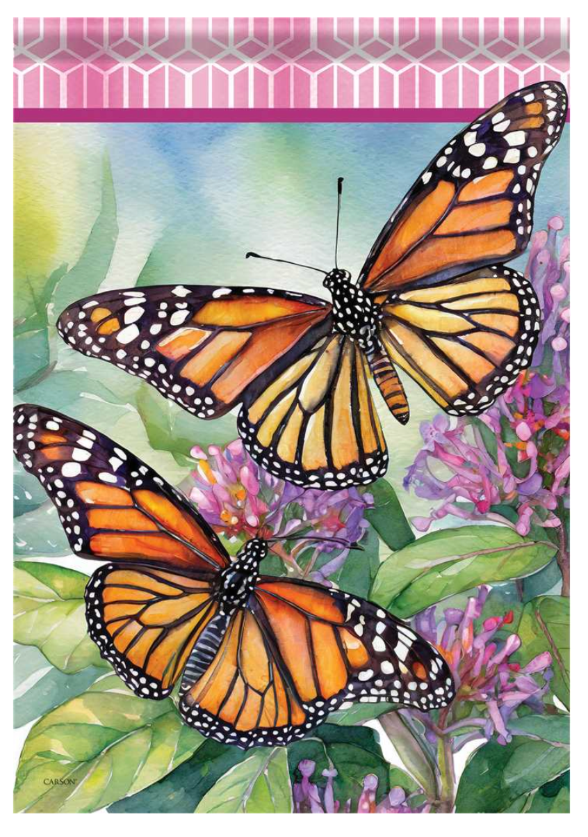 Garden - Garden Flag - Butterflies & Milkweed
