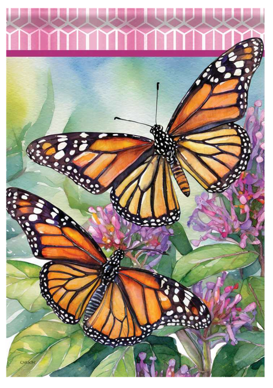 Garden - Garden Flag - Butterflies & Milkweed