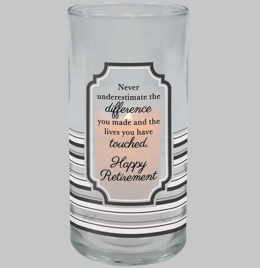 Hurricane LED Candle - Retirement - Never Underestimate...