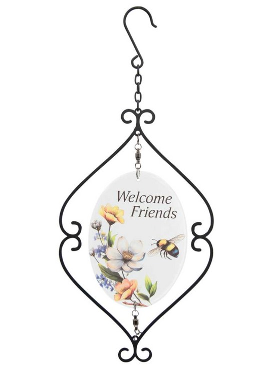 Glass Spinner - Welcome Friends