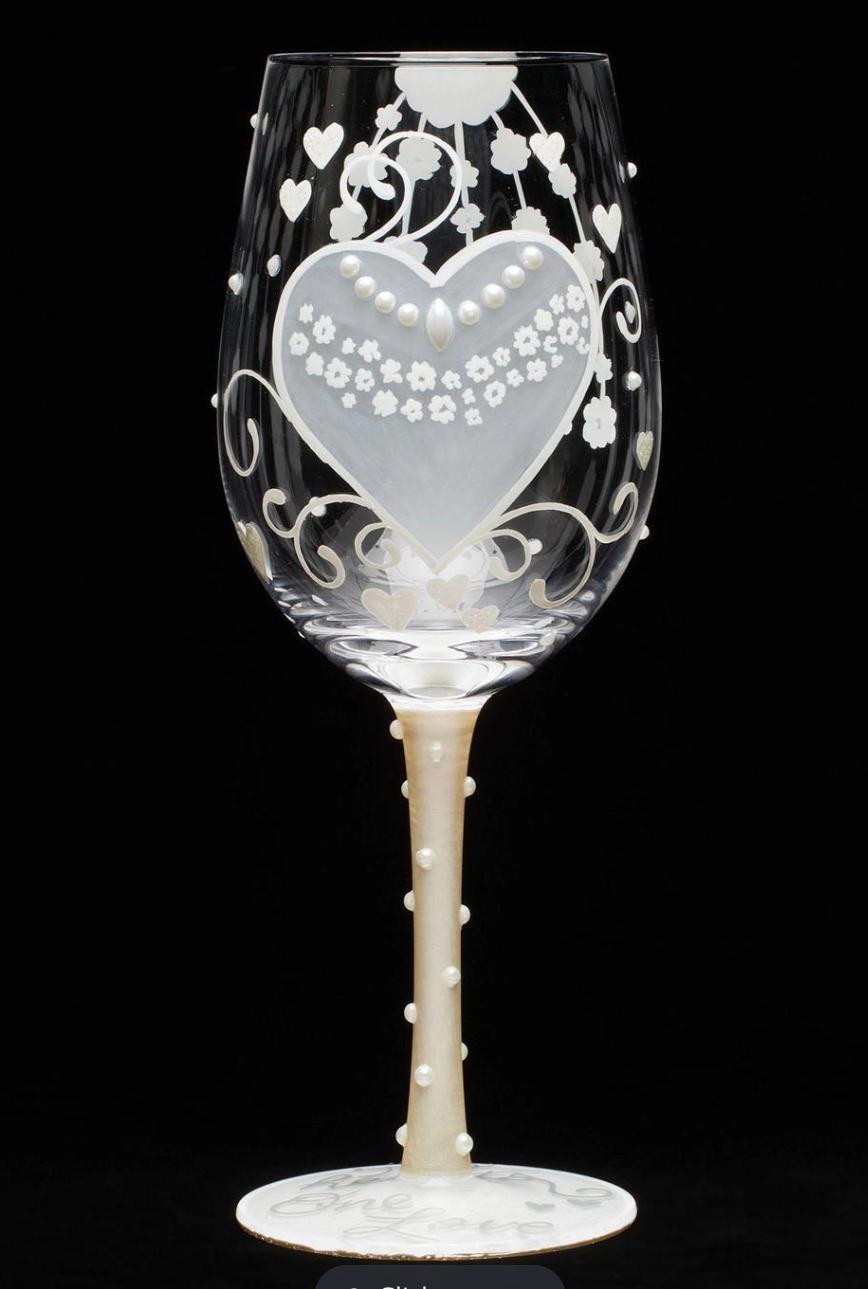 Lolita - Wine Glass - Bride - Two Hearts