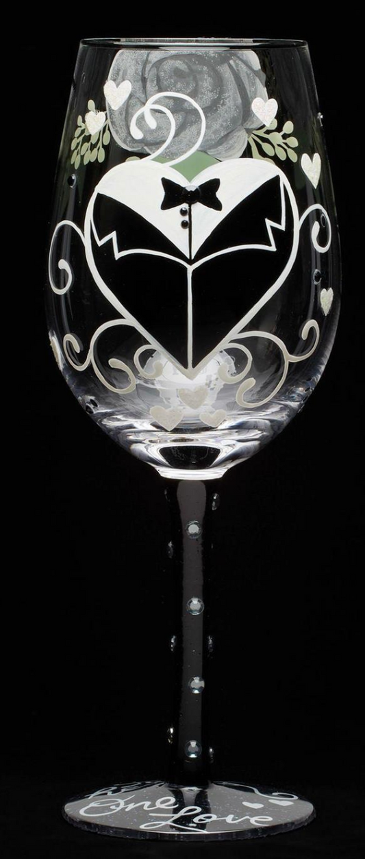 Lolita - Wine Glass - Groom - Two Hearts