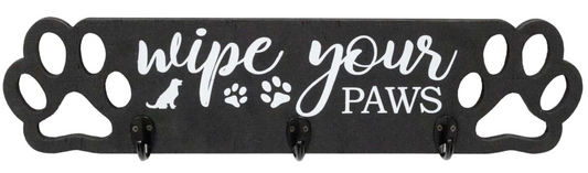 Sign - Hook Wall Art - Wipe Your Paws
