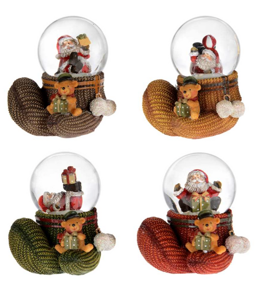 Christmas - Santa on Mitten Waterglobe - Assorted Varieties