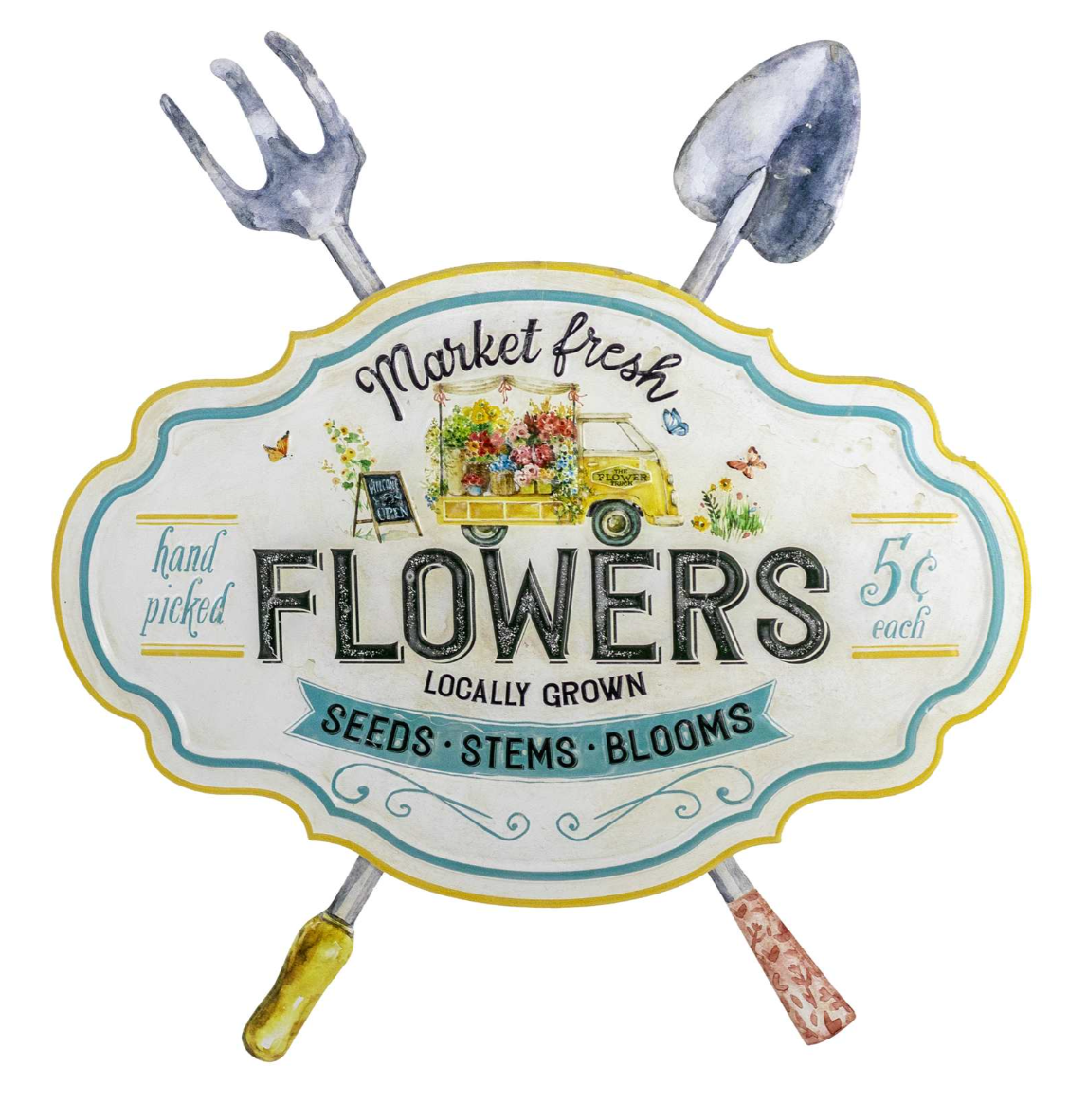 Garden - Metal Flowers Sign