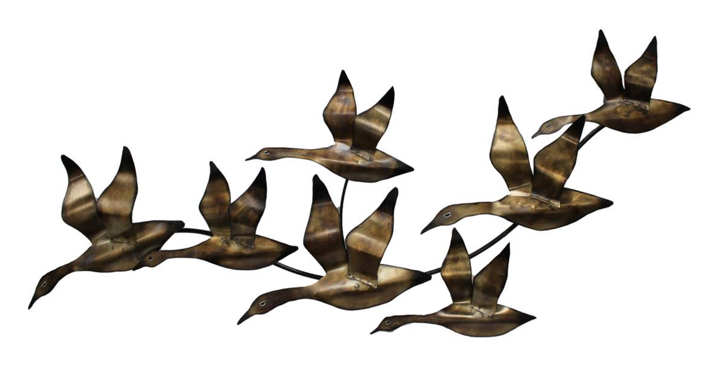 Garden - Metal Geese Wall Art
