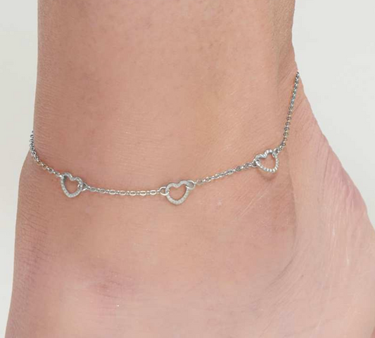 Narelle Jewelery - 8.25" Link Heart Anklet