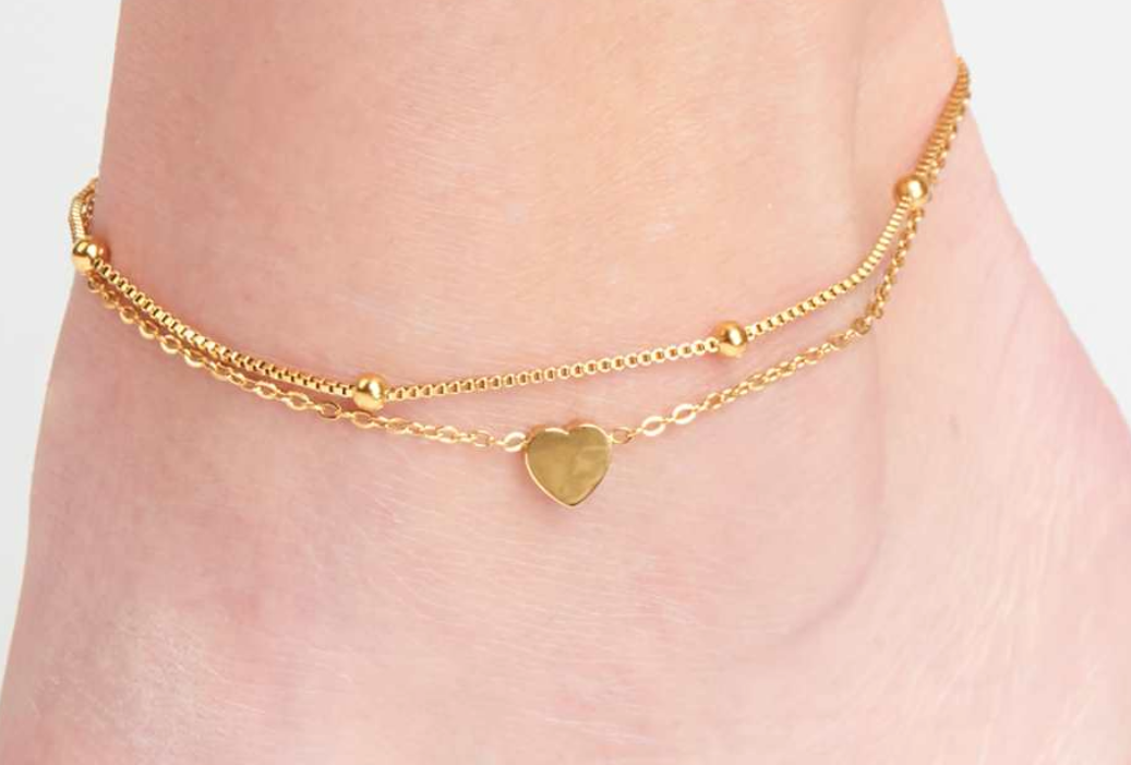 Narelle Jewelery - Gold Plated Heart Anklet