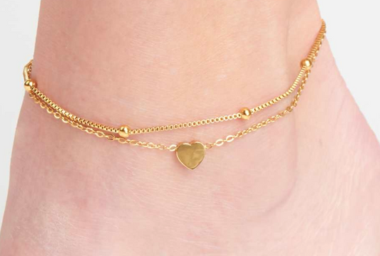 Narelle Jewelery - Gold Plated Heart Anklet