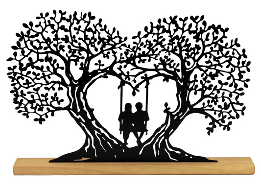 Metal Tree Art - Couple on Swing